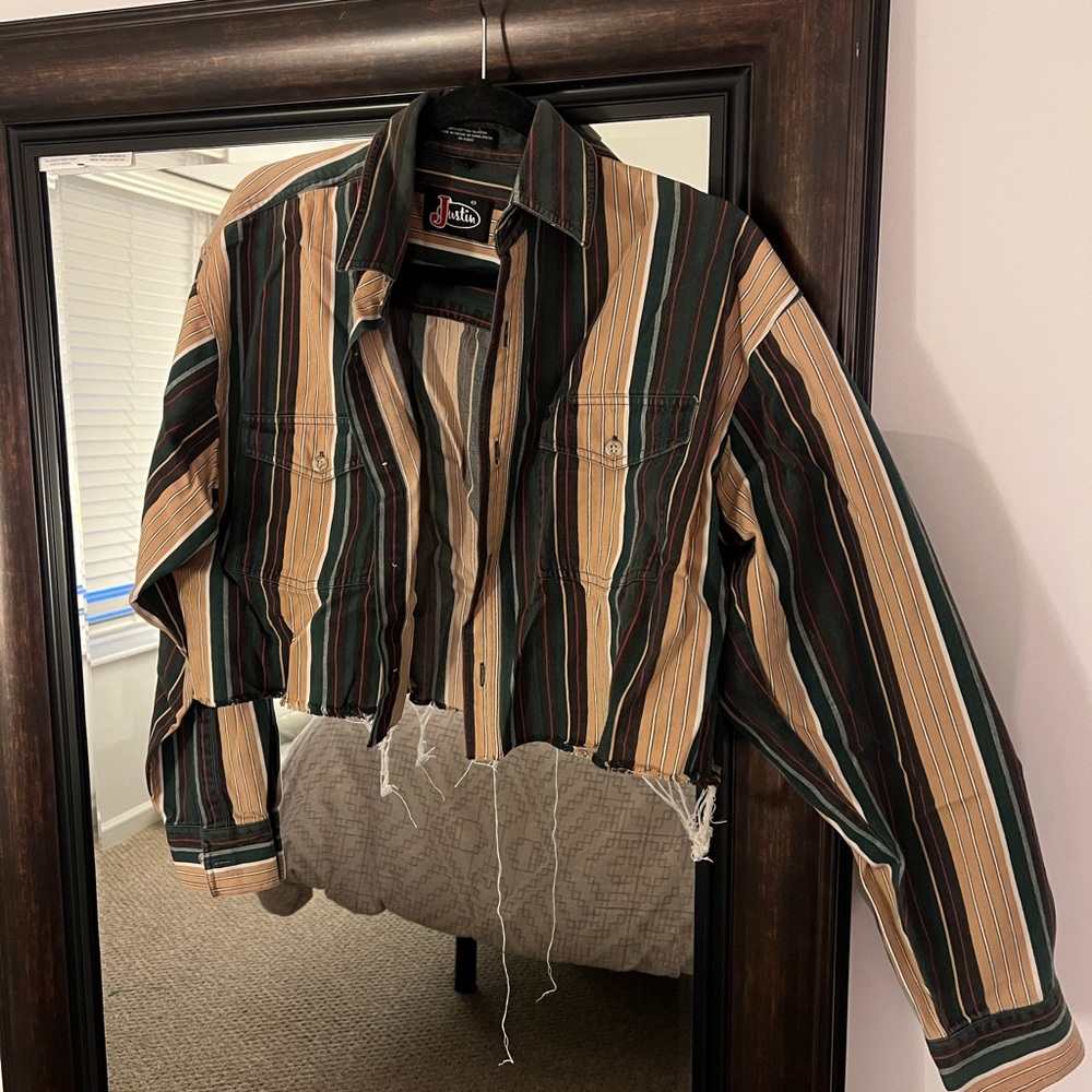 Vintage Justin Cropped Button Up